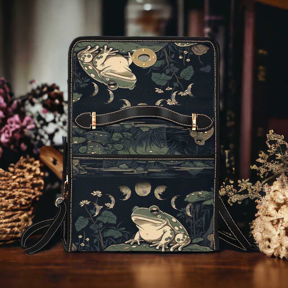 Goblincore Moon Frog Satchel bag and wallet set | Sense Forest - sense forest