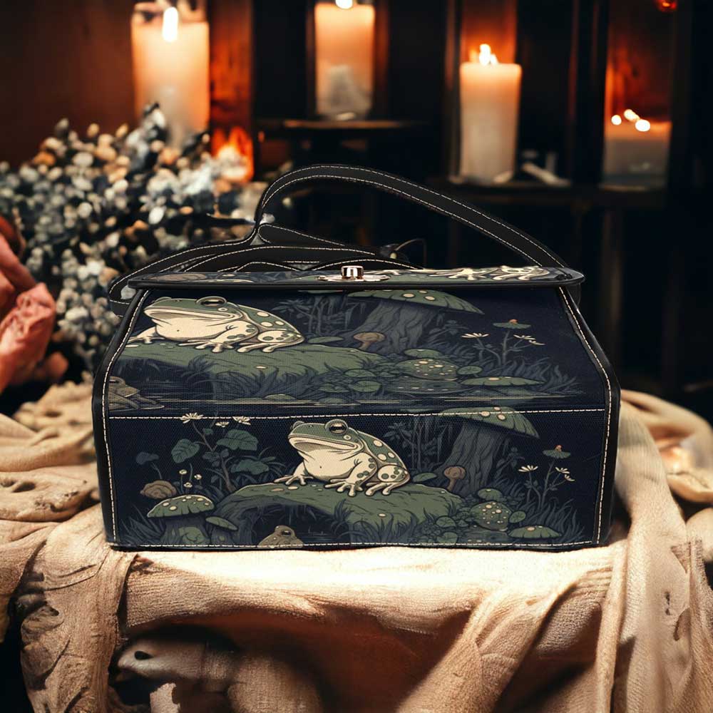 Goblincore Moon Frog Satchel bag and wallet set | Sense Forest - sense forest