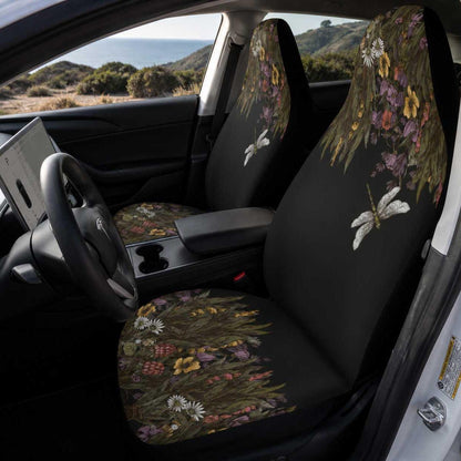 Green witch dried flower Car Seat Cover Set - sense forest