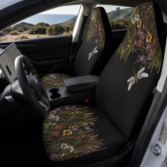 Green witch dried flower Car Seat Cover Set - sense forest