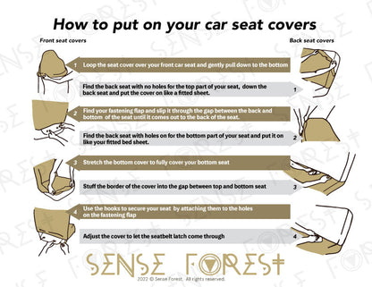 Dark mushroom Forest Watercolor Front Back car seat covers | Sense Forest
