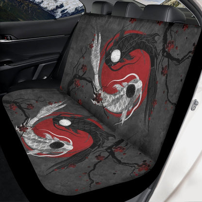 Japanese Anime Red sun Yin Yang Koi fish Car Seat Covers Set - sense forest