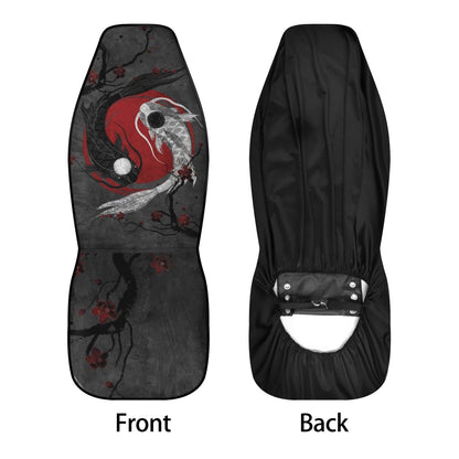 Japanese Anime Red sun Yin Yang Koi fish Car Seat Covers Set - sense forest
