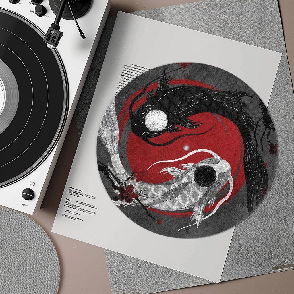 Japanese Koi Fish Art Turntable Slip Mat | Sense Forest - sense forest