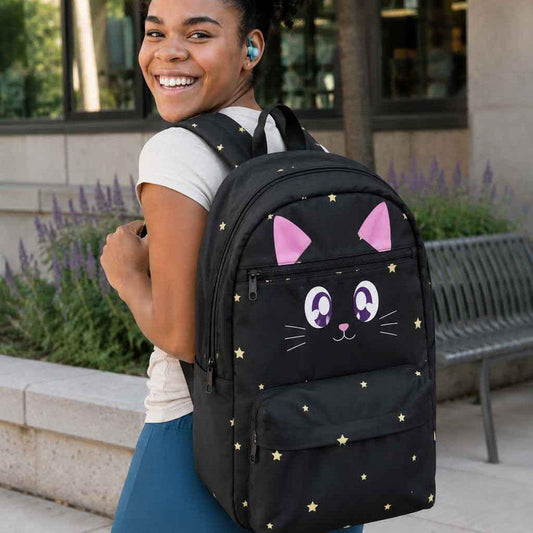 Kawaii Anime Black Cat backpack - sense forest