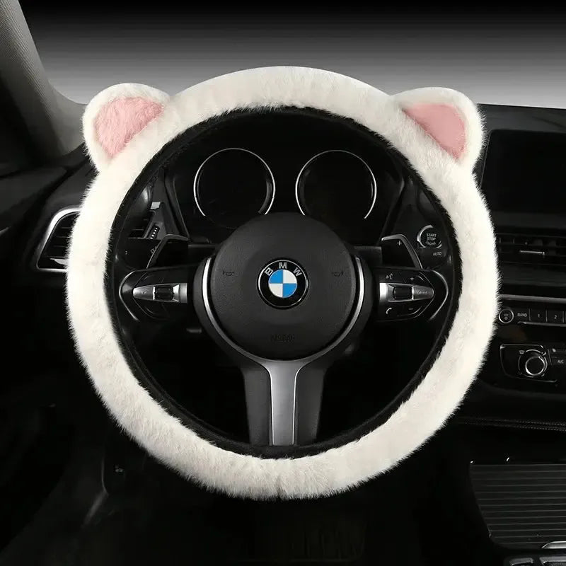 Kawaii Cat ears Car Steering Wheel Cover universal Size - sense forest