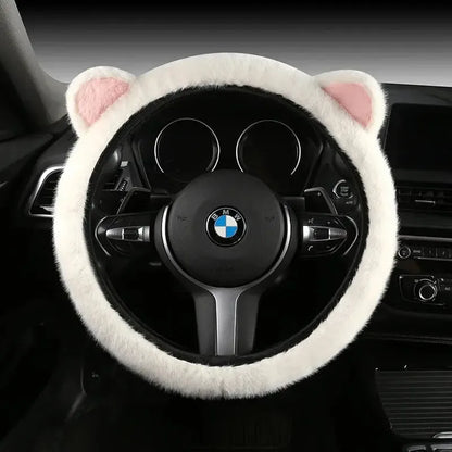 Kawaii Cat ears Car Steering Wheel Cover universal Size - sense forest