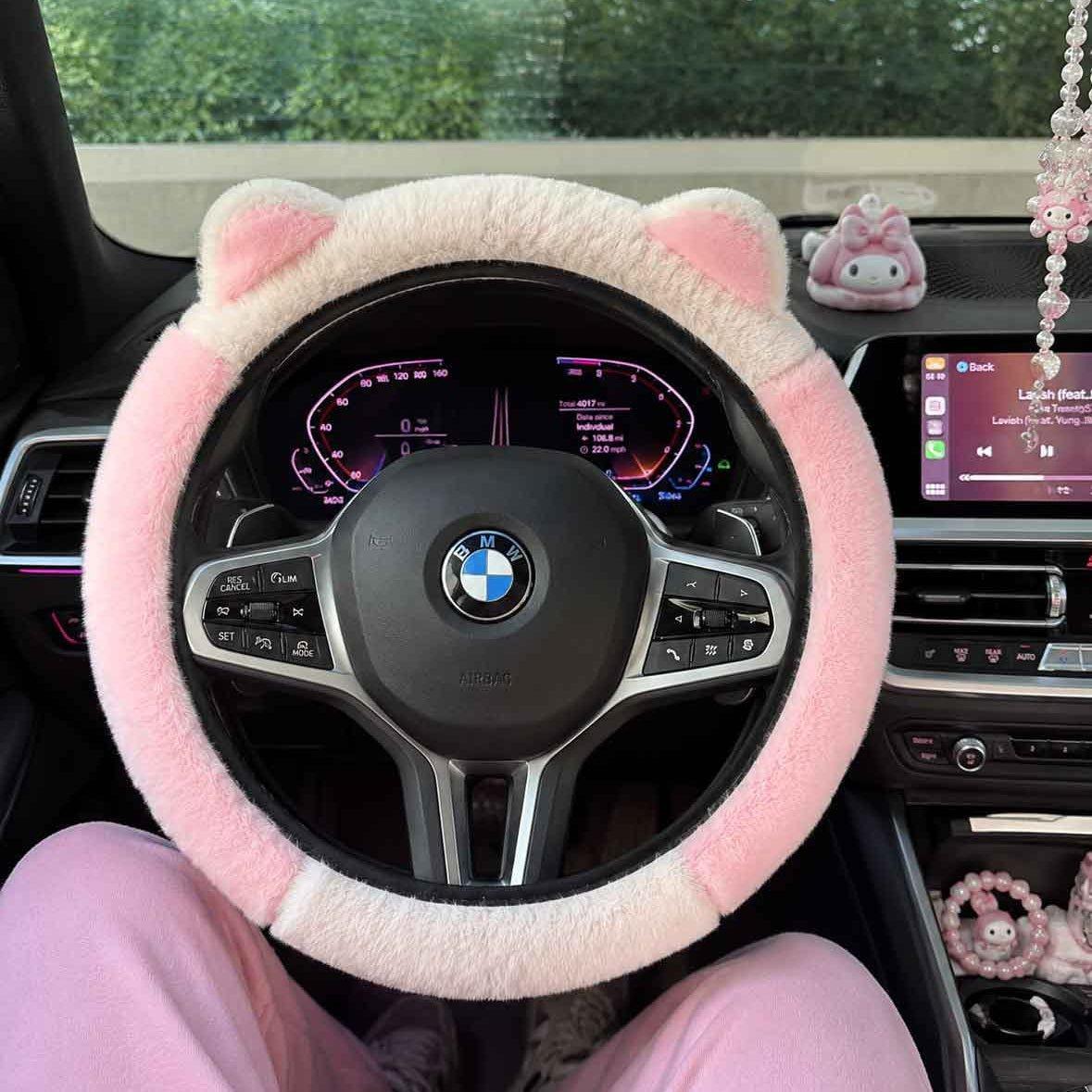 Kawaii Cat ears Car Steering Wheel Cover universal Size - sense forest