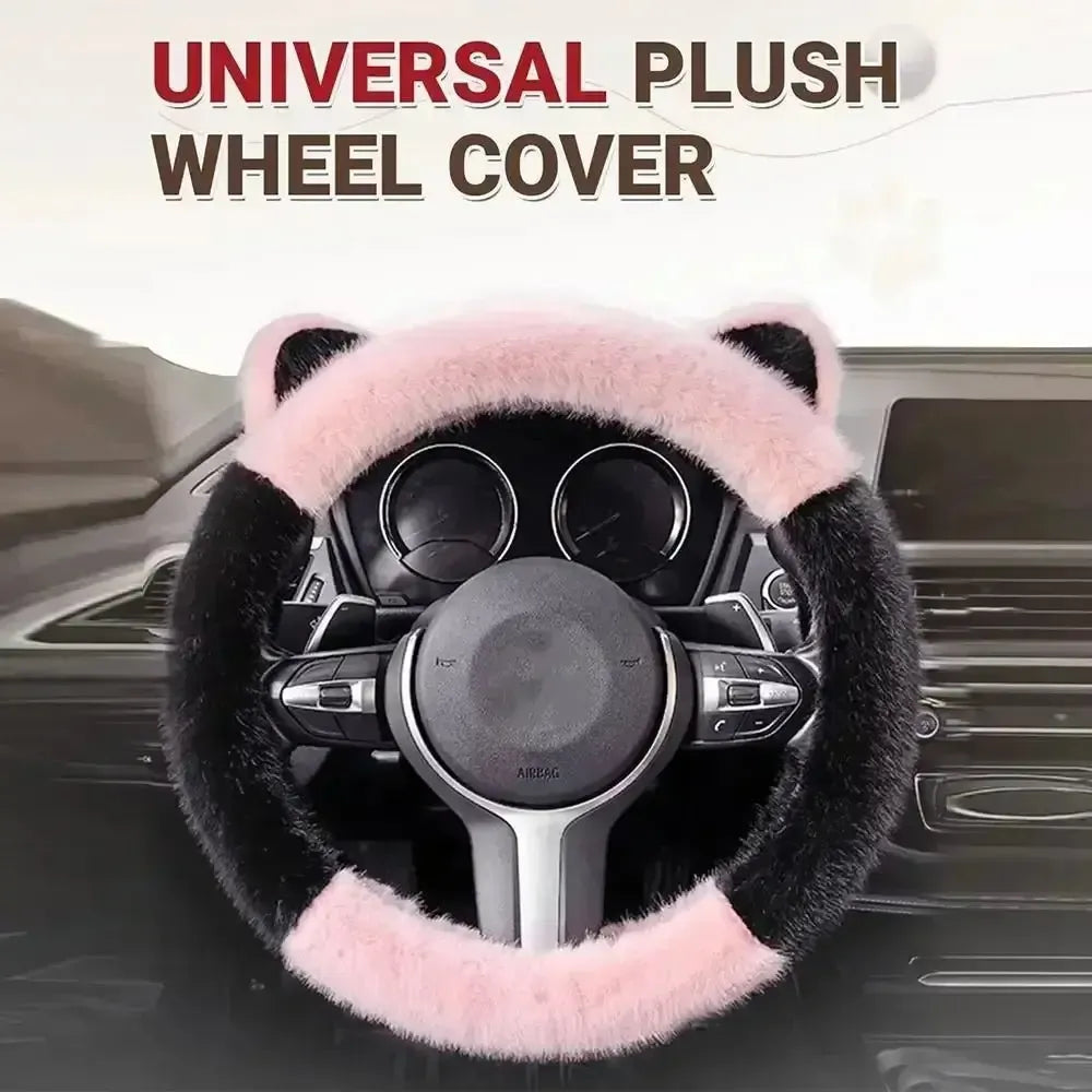 Kawaii Cat ears Car Steering Wheel Cover universal Size - sense forest