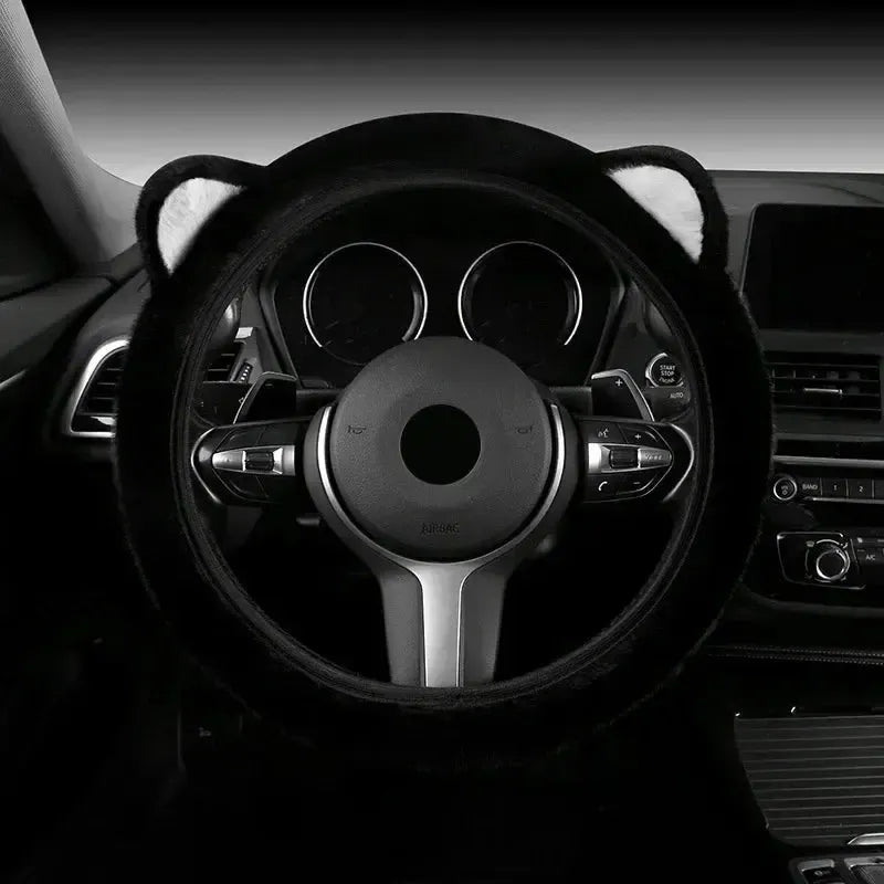 Kawaii Cat ears Car Steering Wheel Cover universal Size - sense forest