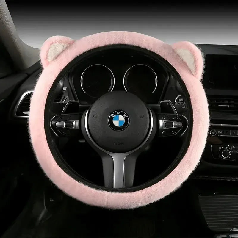 Kawaii Cat ears Car Steering Wheel Cover universal Size - sense forest
