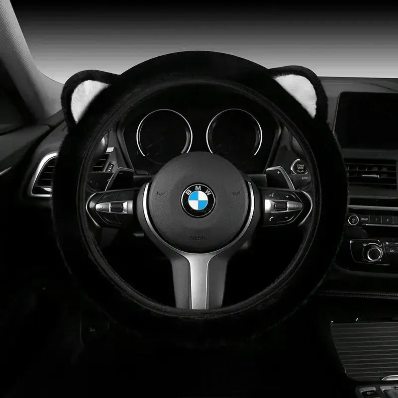 Kawaii Cat ears Car Steering Wheel Cover universal Size - sense forest