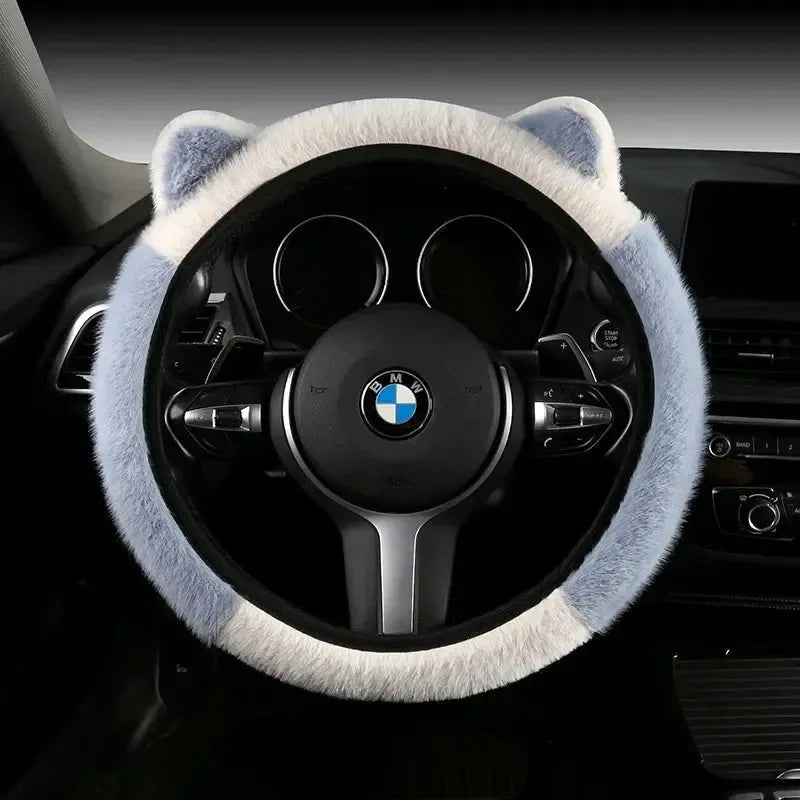 Kawaii Cat ears Car Steering Wheel Cover universal Size - sense forest