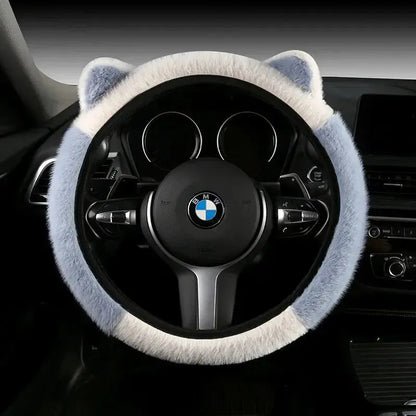 Kawaii Cat ears Car Steering Wheel Cover universal Size - sense forest