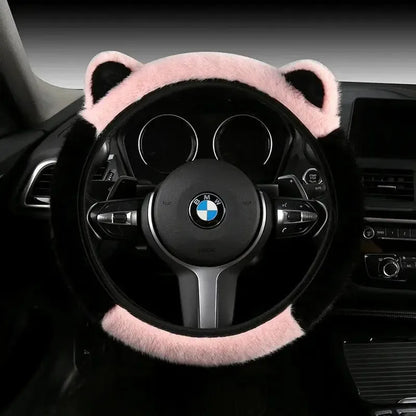 Kawaii Cat ears Car Steering Wheel Cover universal Size - sense forest