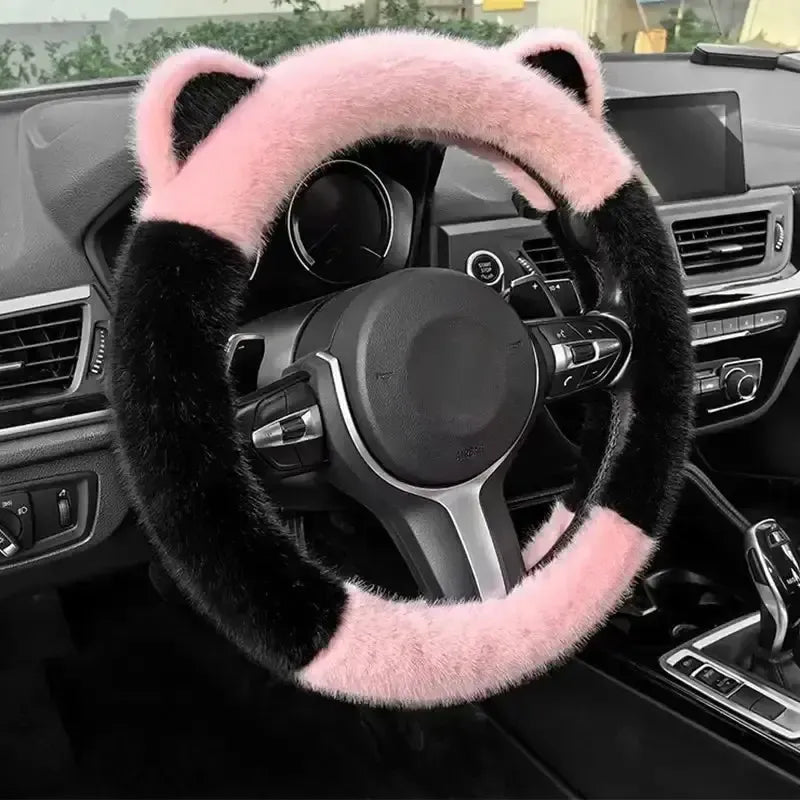 Kawaii Cat ears Car Steering Wheel Cover universal Size - sense forest