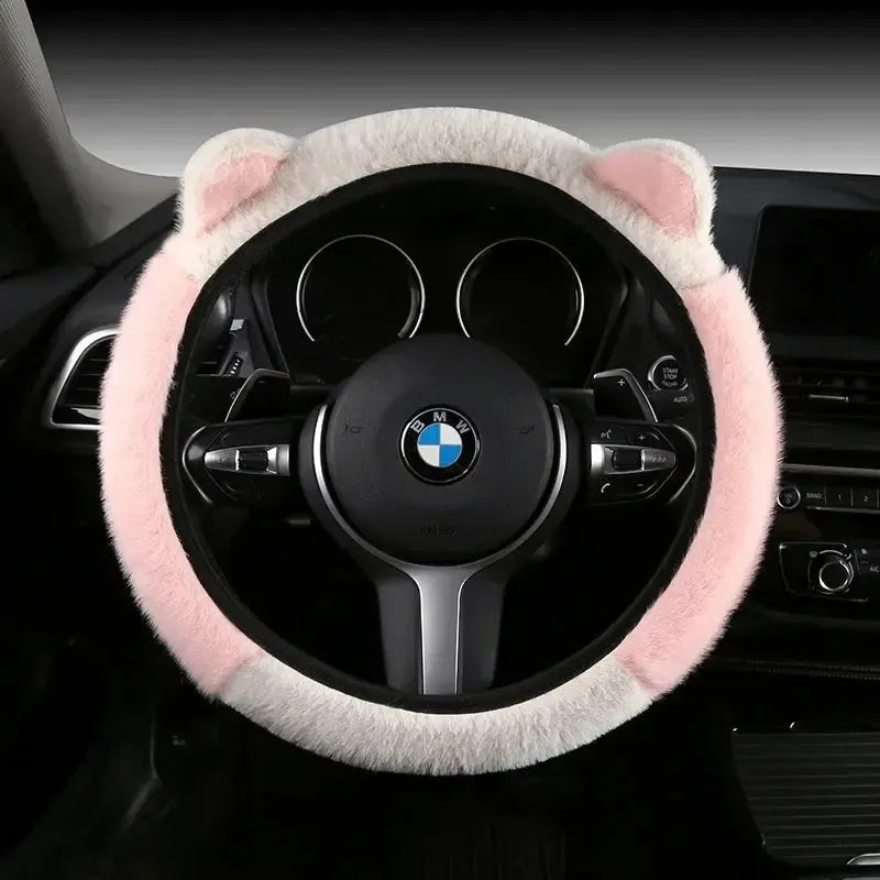 Kawaii Cat ears Car Steering Wheel Cover universal Size - sense forest