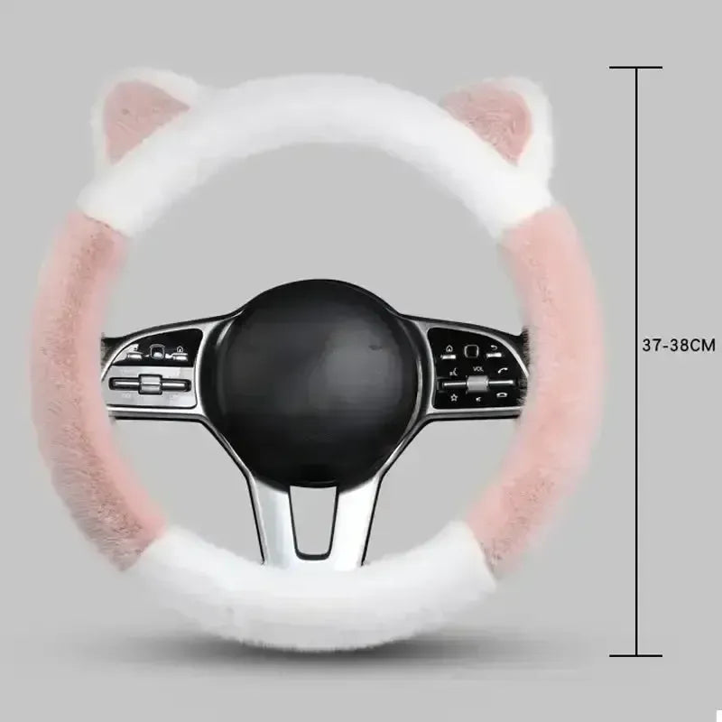 Kawaii Cat ears Car Steering Wheel Cover universal Size - sense forest