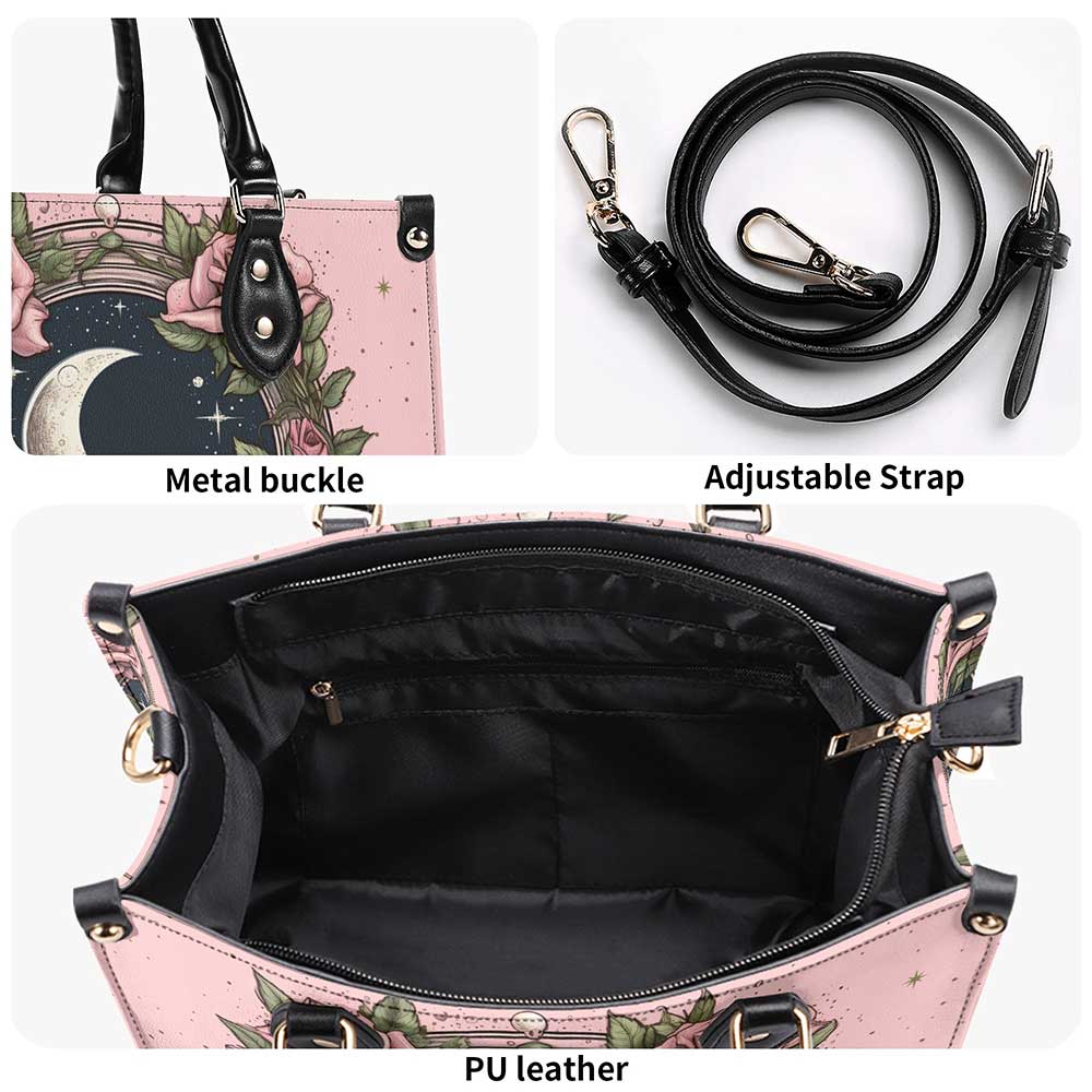 Kawaii goth Pink Rose moon Handbag and Wallet Set | Sense Forest - sense forest