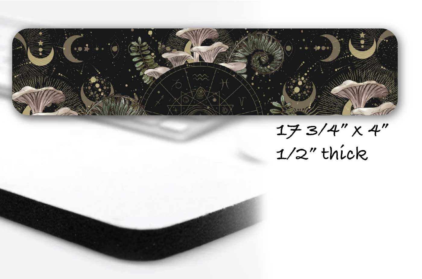Dark Cottagecore desk mat,  Witchy mushroom gaming mousepad, Forest extended mousepad, gamer desk setup, tarot mat, Green with altar decor