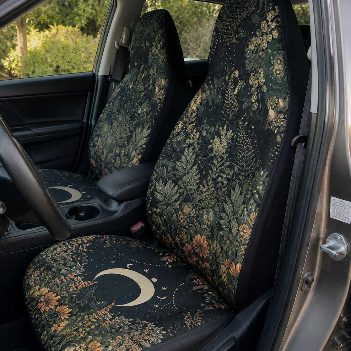 Lush Green Forest Moon Phase Car Seat Covers Nature Lover - sense forest