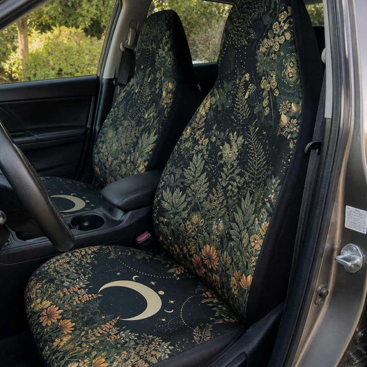 Lush Green Forest Moon Phase Car Seat Covers Nature Lover - sense forest