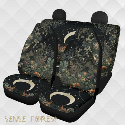 Lush Green Forest Moon Phase Car Seat Covers Nature Lover - sense forest