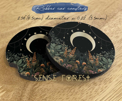 Lush Green Forest Moon Phase Car Seat Covers Nature Lover - sense forest