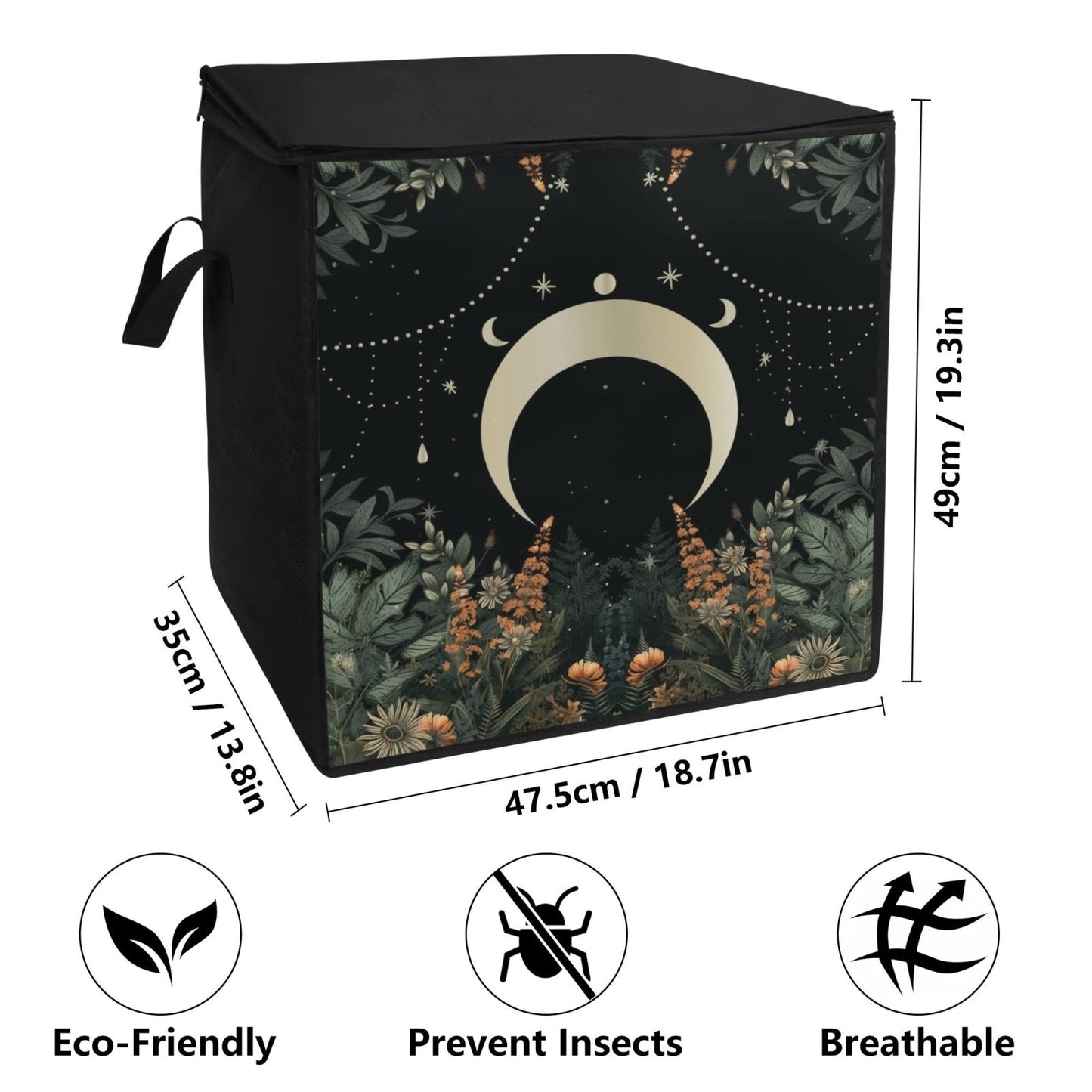 Lush Green Moon Forest Bedding Storage Box Bag - sense forest