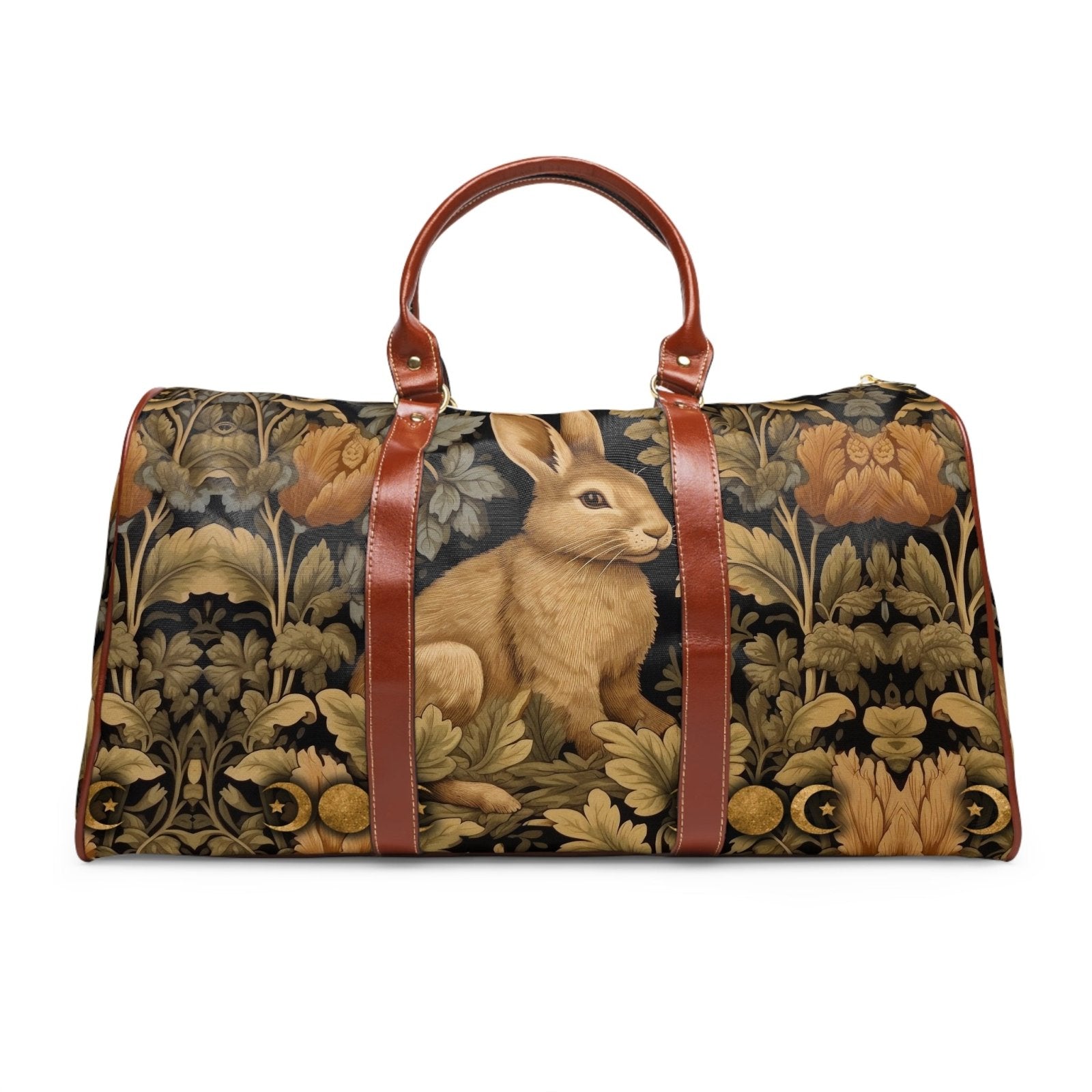 Maximalist Witchy Retro Floral rabbit Waterproof Travel Bag | Sense Forest - sense forest