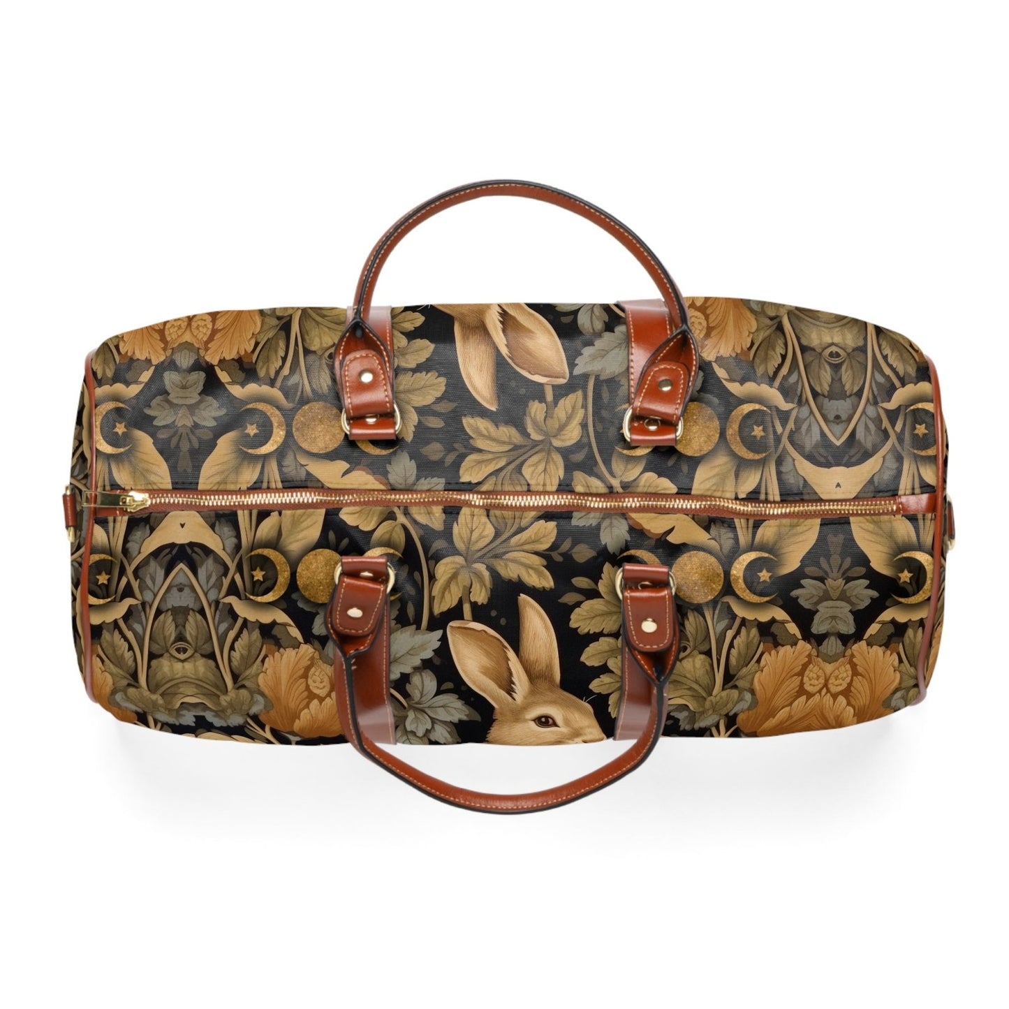 Maximalist Witchy Retro Floral rabbit Waterproof Travel Bag | Sense Forest - sense forest