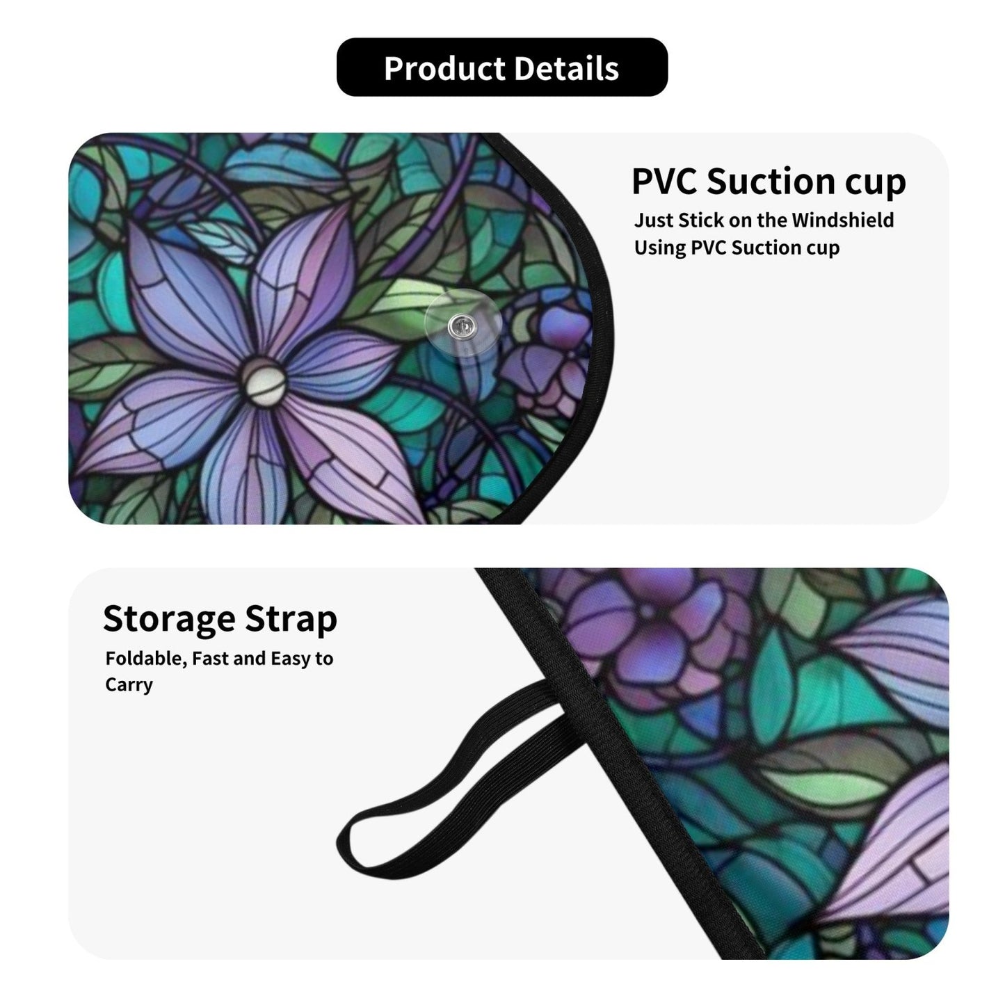 Mediaval Goth Stained Glass Crow Car windshield Sun Shade - sense forest