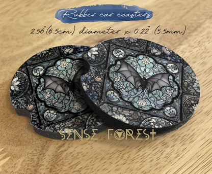 Medieval Goth Stained glass Bat Car Seat Cover Set - sense forest