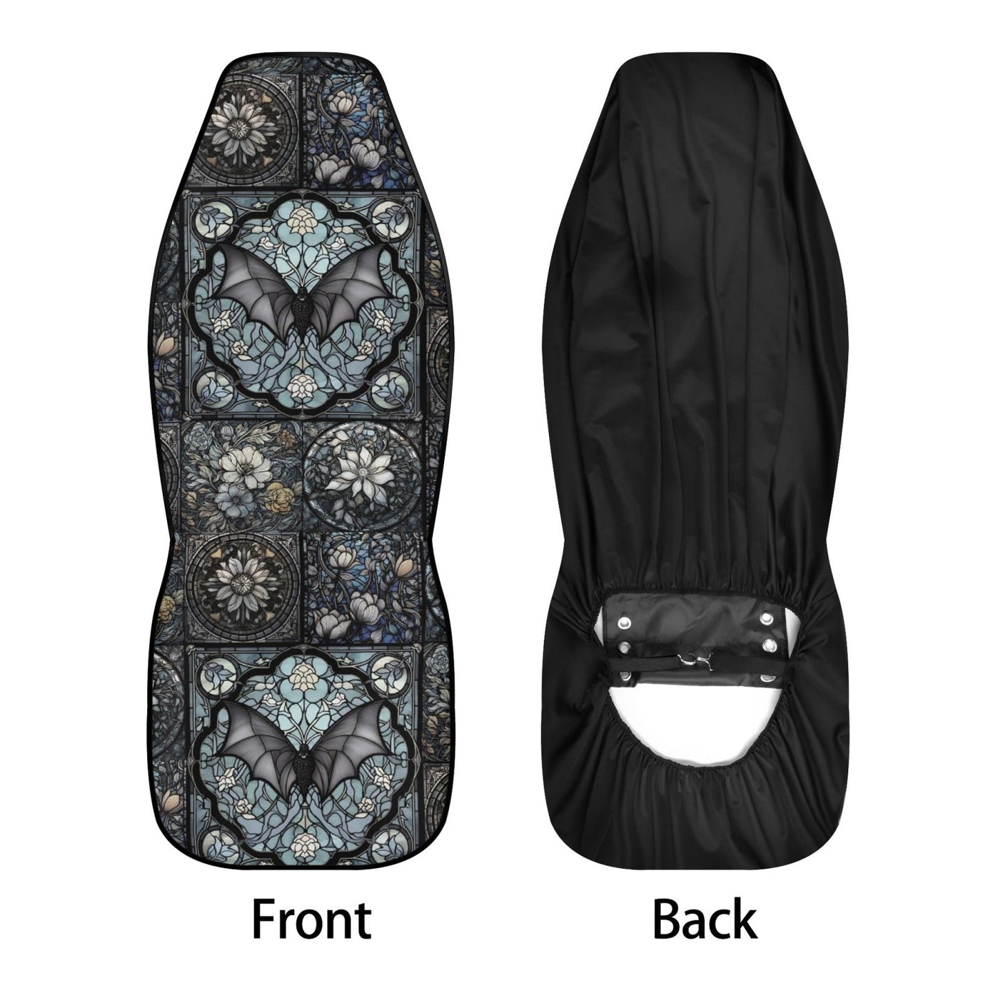 Medieval Goth Stained glass Bat Car Seat Cover Set - sense forest