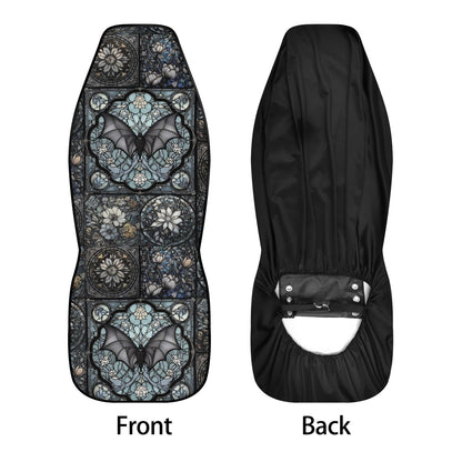 Medieval Goth Stained glass Bat Car Seat Cover Set - sense forest