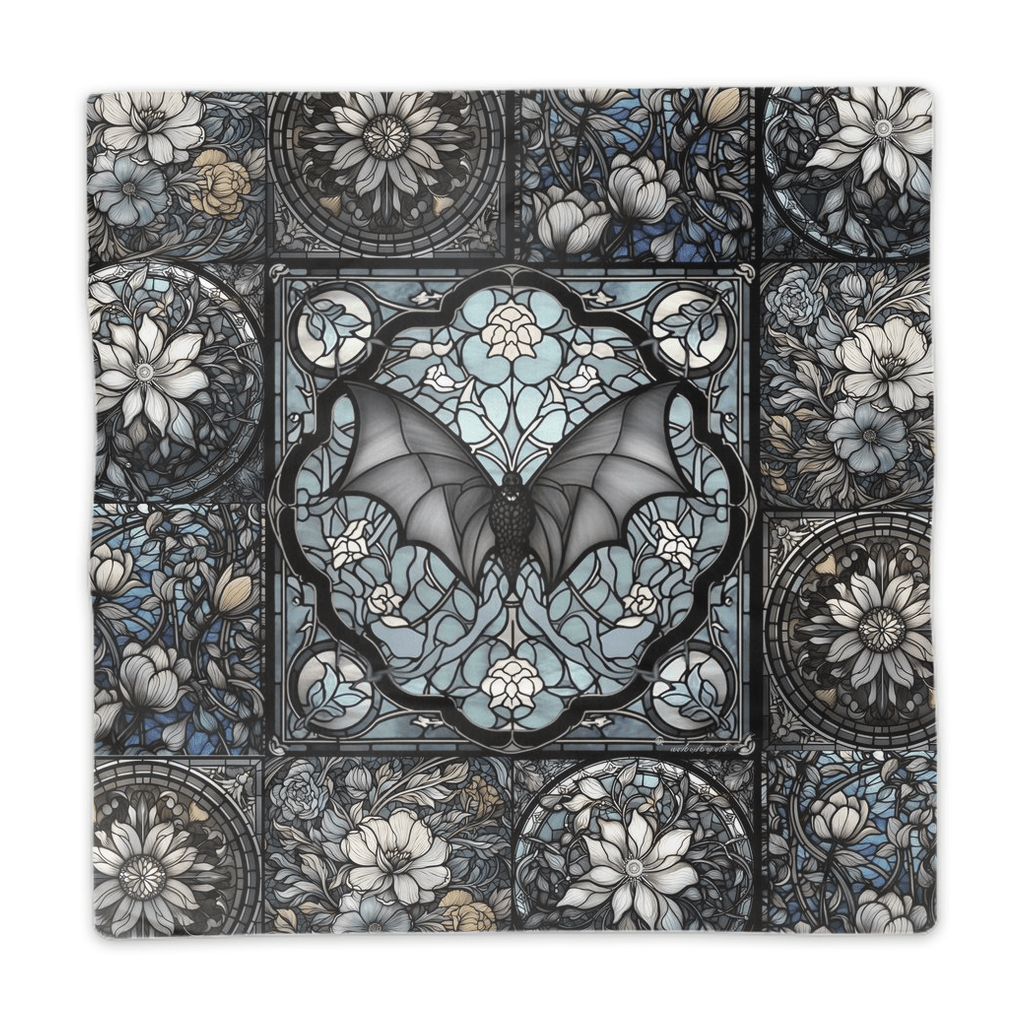 Medieval Goth Stained Glass Bat Tarot Altar Cloth | Sense Forest - sense forest