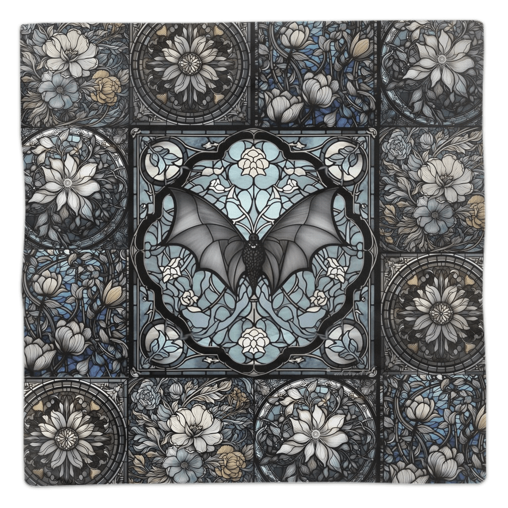 Medieval Goth Stained Glass Bat Tarot Altar Cloth | Sense Forest - sense forest