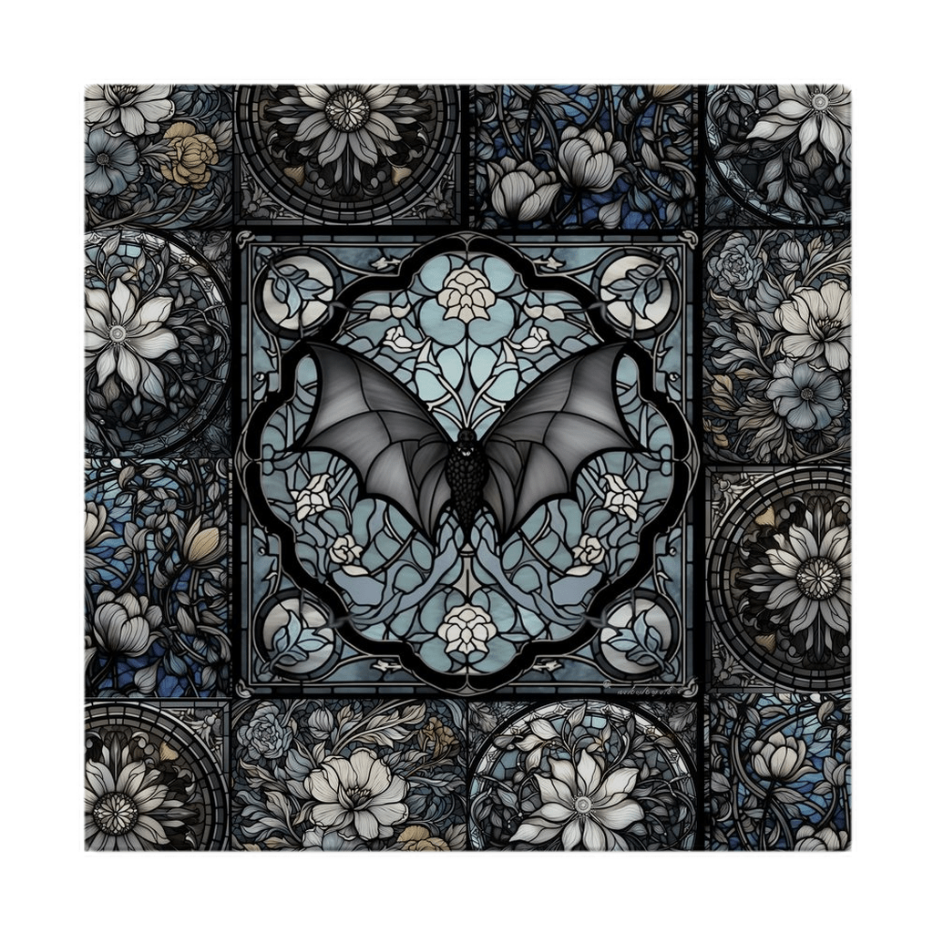 Medieval Goth Stained Glass Bat Tarot Altar Cloth | Sense Forest - sense forest