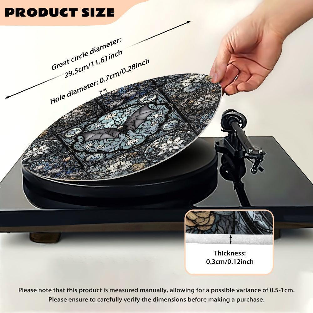 Medieval Goth Stained Glass Bat Turntable mat Slipmat | Sense Forest - sense forest