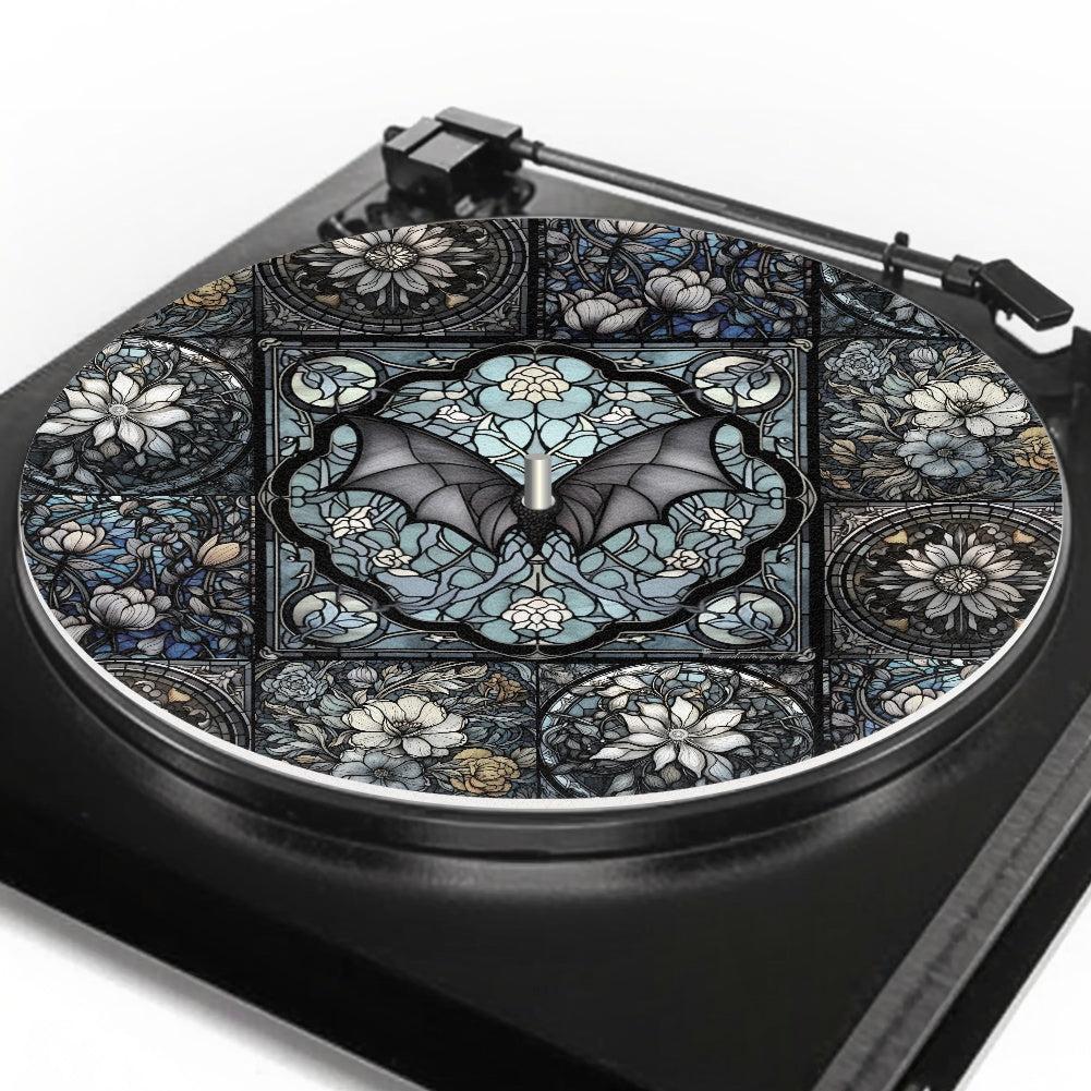 Medieval Goth Stained Glass Bat Turntable mat Slipmat | Sense Forest - sense forest