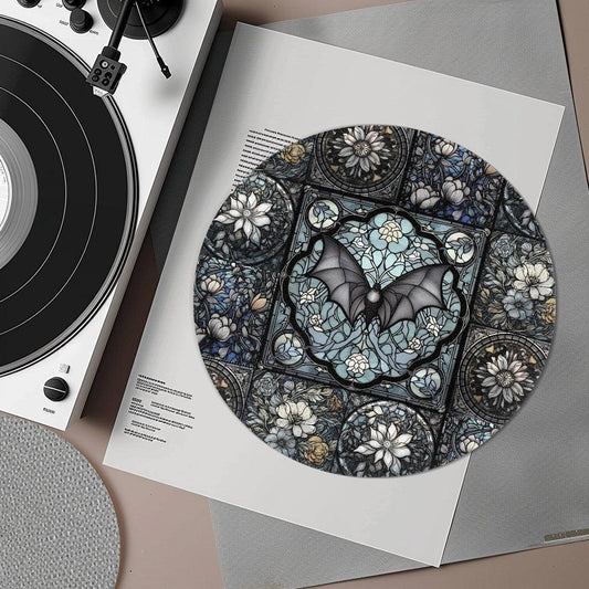 Medieval Goth Stained Glass Bat Turntable mat Slipmat | Sense Forest - sense forest