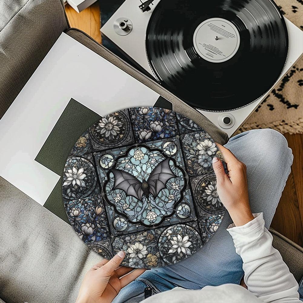 Medieval Goth Stained Glass Bat Turntable mat Slipmat | Sense Forest - sense forest