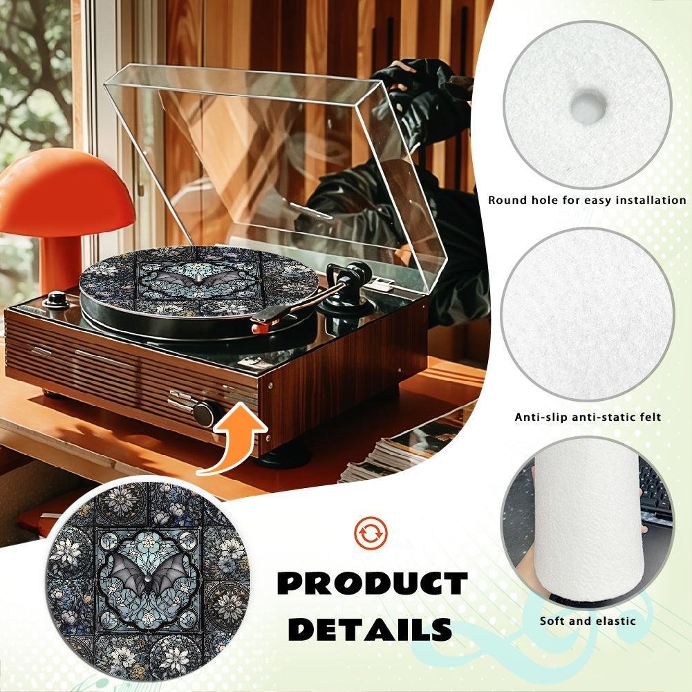 Medieval Goth Stained Glass Bat Turntable mat Slipmat | Sense Forest - sense forest