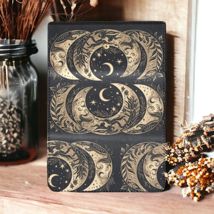 Moon phase Botanical Trifold Wallet - sense forest