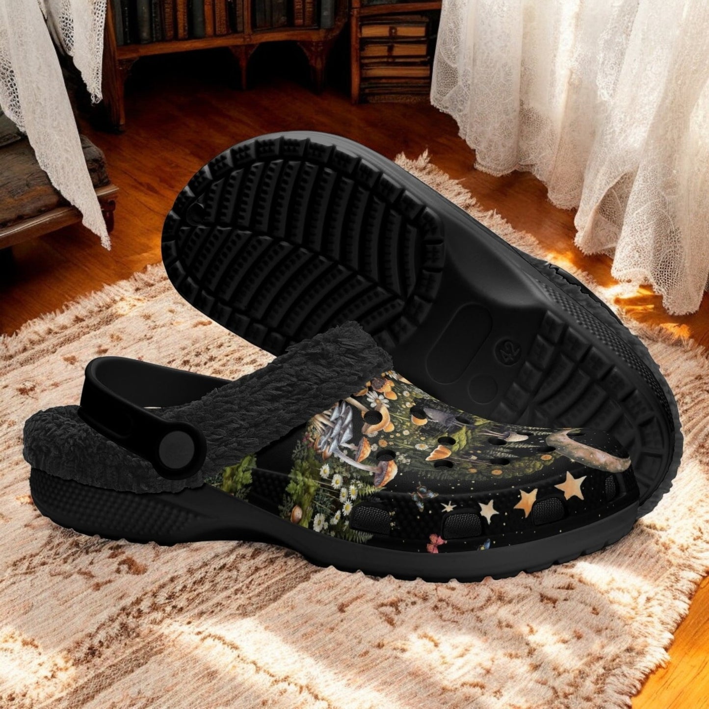 Moon star mushroom woodland Nursing Slip On slippers | Sense Forest - sense forest
