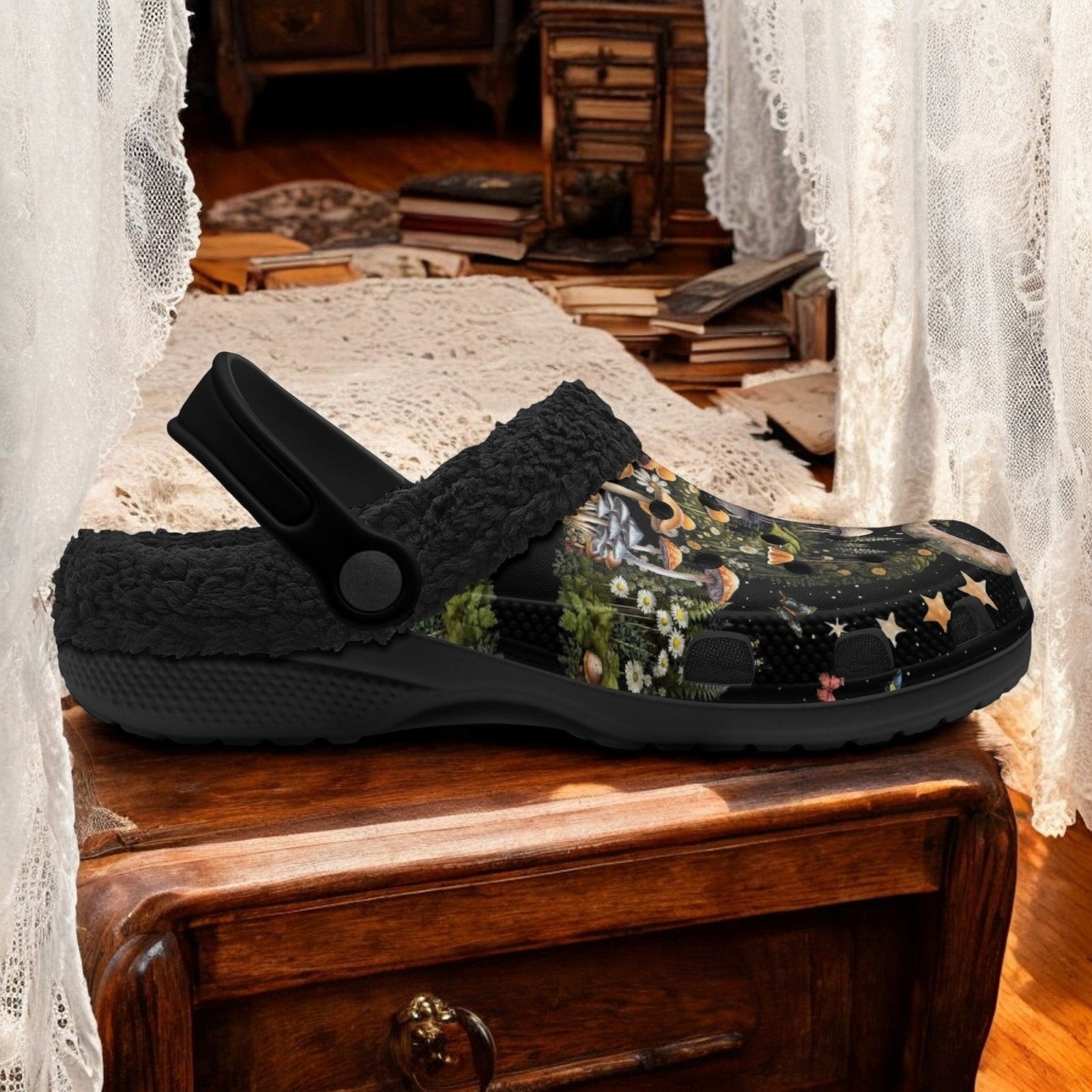 Moon star mushroom woodland Nursing Slip On slippers | Sense Forest - sense forest