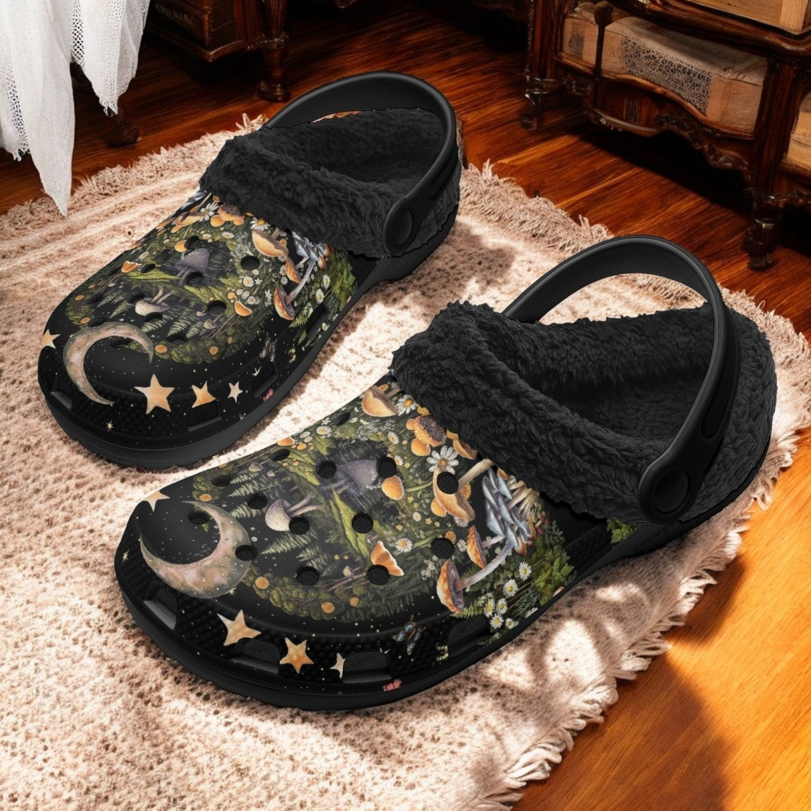 Moon star mushroom woodland Nursing Slip On slippers | Sense Forest - sense forest