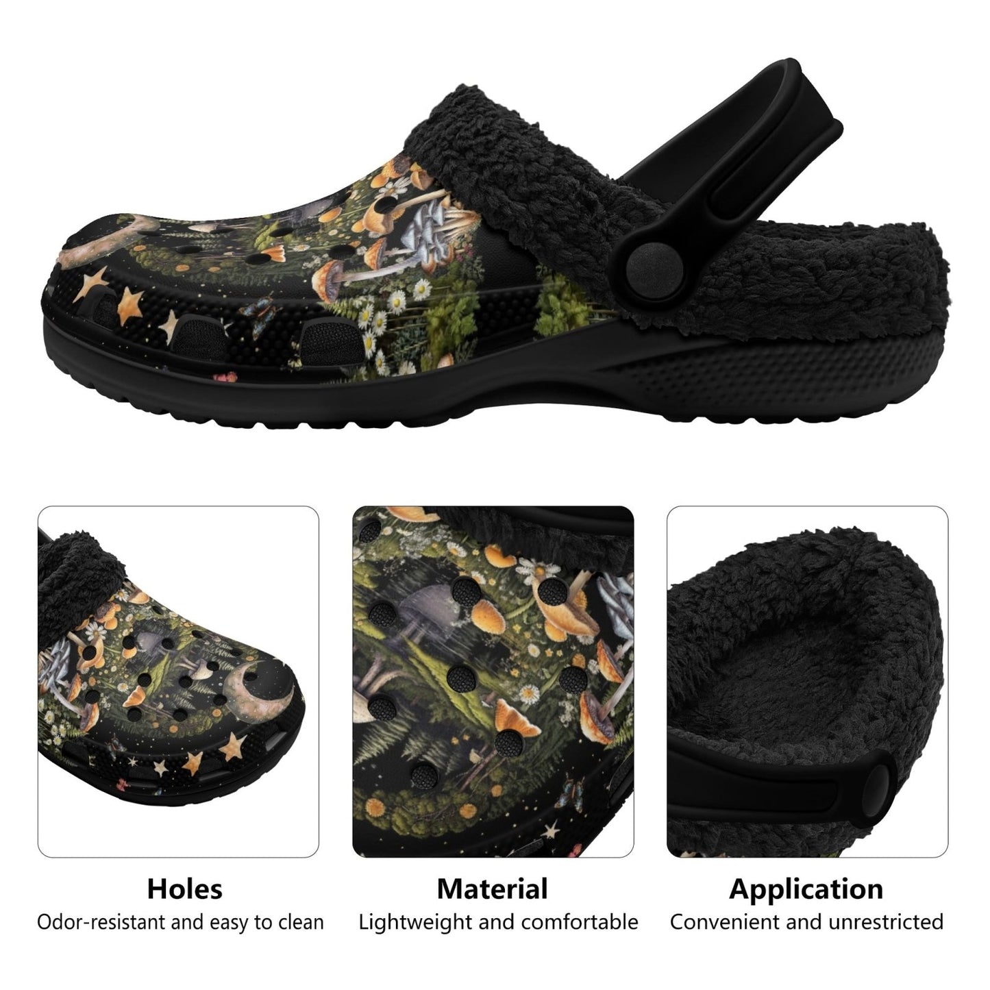Moon star mushroom woodland Nursing Slip On slippers | Sense Forest - sense forest