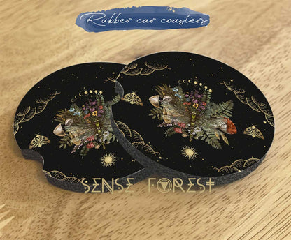 Mushroom forest moon phases dragonfly car seat cover - sense forest