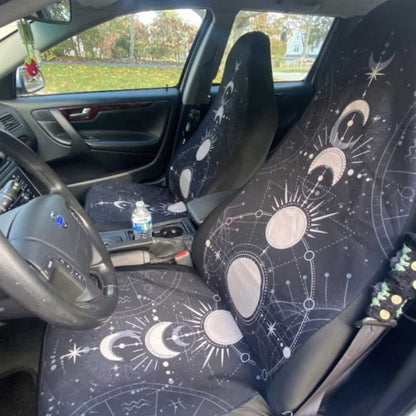 Mystical Moon Phase Car Seat Cover Set - sense forest